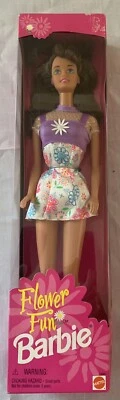 1996 Цветок весело Барби брюнетка кукла фиолетовый Mattel #16065 новый в коробке - Изображение 1 из 4