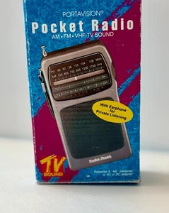 Vintage Radio Shack 12-614 Portavision Pocket Radio AM/FM VHF TV Tested Works! - Picture 1 of 9