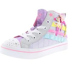 Twinkle Toes by Skechers Girls Clip 'N Joy Silver Light-Up Shoes BHFO 0405
