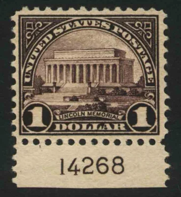 #571 1 Dollar 1922 Regular Issue With Plate Number - MH - Gem Centering - Image 1 of 2