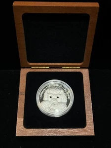 2011 Belarus 4 Hedgehogs Family Silver Proof Coin w/ Swarovski Elements & COA - Picture 1 of 3