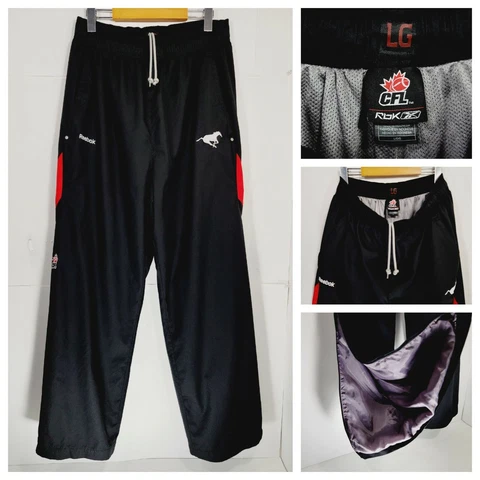 Reebok Calgary Stampeders Team Issued Mens Large Pants Lined Black CFL Cover