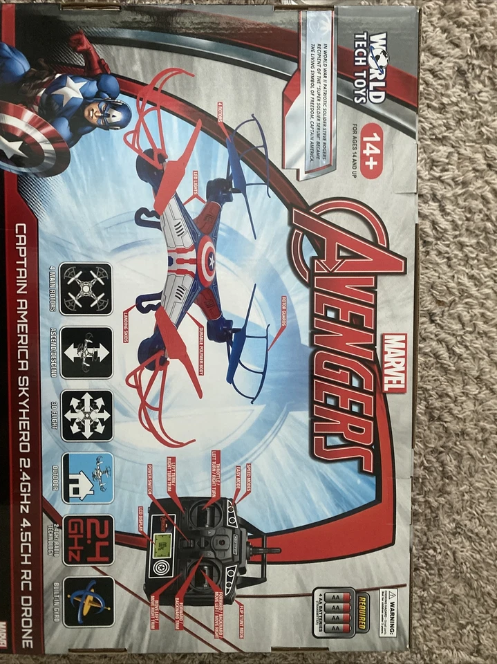 1 Drone Micro RC Marvel Avengers Capitán América Skyhero 4,5 canales 2,4 GHz  Foto 1 de 1