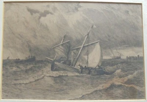 Robert Kent Thomas - Fishing boats off the coast of Holland - Picture 1 of 2