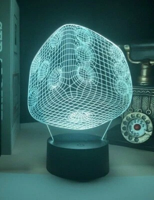 Lâmpada 3D colecionável jogo de tabuleiro Dice Die D6 7 cores LED USB luz noturna - Imagem 1 de 4