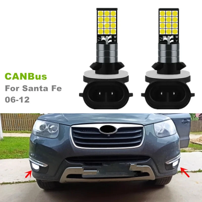 For Hyundai Santa Fe 2006-2012 2pcs No Error 3030 881 24SMD LED Fog Lamp Light — 第 1/4 张图片