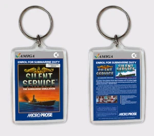 SILENT SERVICE THE SUBMARINE SIMULATOR COMMODORE AMIGA LLAVERO KEYRING - Imagen 1 de 1