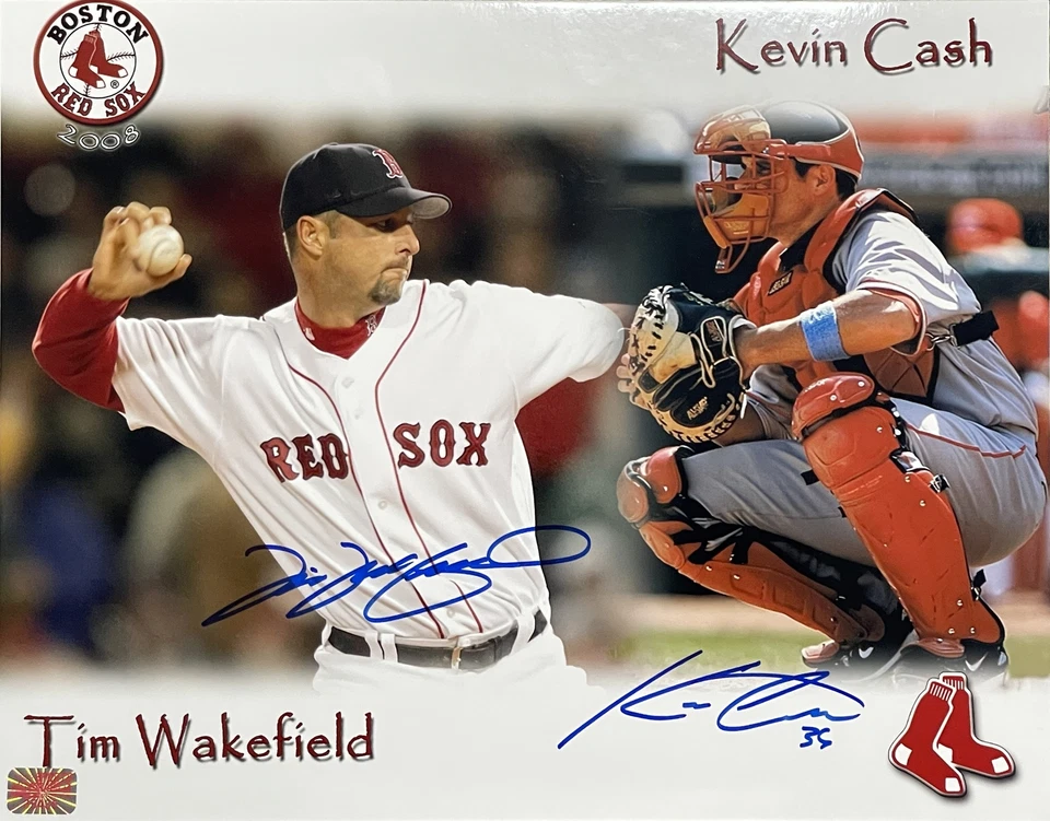Фотография Boston Red Sox Тима Уэйкфилда Кевина Кэша с двойной подписью 11x14 - Изображение 1 из 1