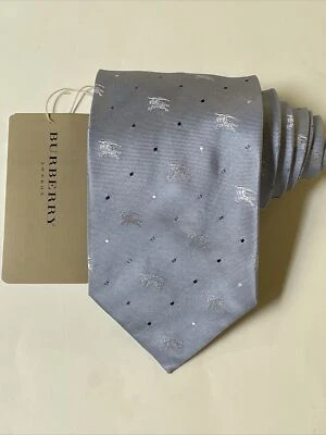 NEW Burberry Light Blue Dots Mans 100% Silk Tie Authentic Italy 3.5" 0350455 - Image 1 of 4