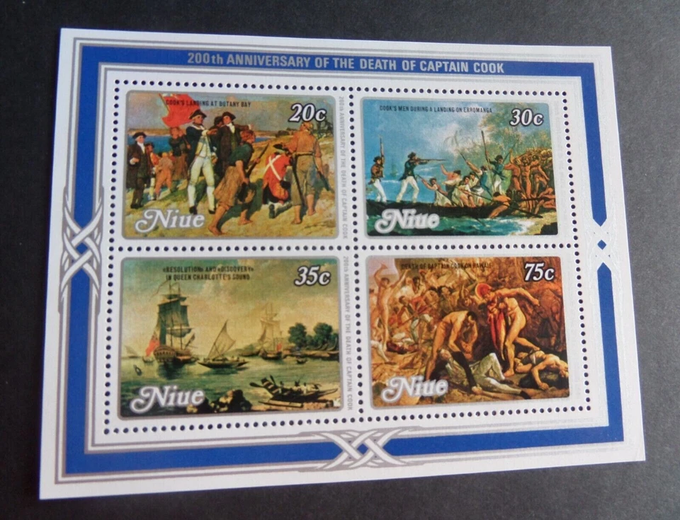 纽埃 1979 Death Bicent Capain Cook MS MS299 船 MNH UM 未安装完好 — 第 1/1 张图片