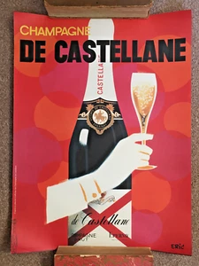 ORIGINAL 1980s VINTAGE CHAMPAGNE DE CASTELLANE EPERNAY ADVERTISING POSTER PRINT - Picture 1 of 13
