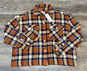 FAHERTY Women Surf Flannel Overshirt Cropped Boxy Size Medium New With Tags - Picture 1 of 6