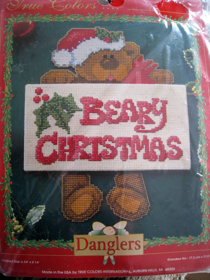 Kit de punto de cruz contado de vacaciones True Colors, colgantes de Navidad Beary, SRK70030 Foto 1 de 1