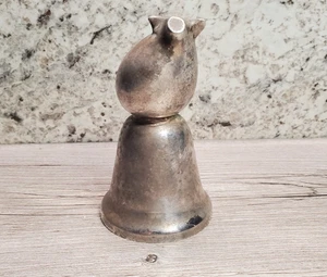 1900 Plateado Alemán Níquel Plata Cerdito Cerdo Figura Campana Eduardiana - Imagen 1 de 7