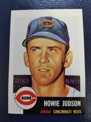 Howie Judson Cincinnati Reds 1991 Topps Archives 1953 Topps Reprint BLANK BACK - Image 1 of 2