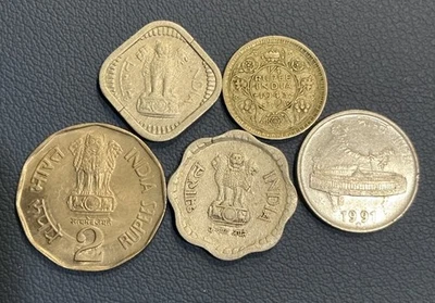 🇮🇳 Colección Monedas Indias - Incluye 1 Moneda India PLATA Antigua Foto 1 de 2