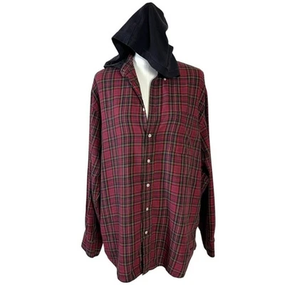 Camisa a Cuadros Tartán Con Botones Sudadera con Capucha De Colección Años 90 Grunge Reelaborada De Gran Tamaño OS Foto 1 de 4
