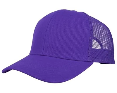 Gelante Mesh Trucker Baseball Cap Snapback Hat Structured Front Panel Purple - Image 1 of 4