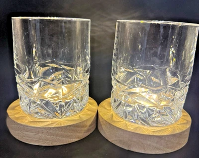 Juego de 2 vasos Tiffany & Co corte roca 3,75" Dbl Old Fashioned Rocks whisky Lowball Foto 1 de 4