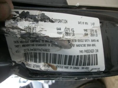 Used Rear Right Door Window Regulator Rear fits: 2007 Chrysler 300 Rear Right Gr Foto 1 de 4