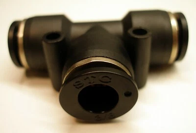 Push to Connect 3/8 Tube Tee Union - One Touch Quick Connect Tube Fitting - Image 1 of 4