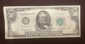 1950 $50 Fifty Dollar Bill  Federal Reserve Note Star Note * Series D  - Picture 1 of 5