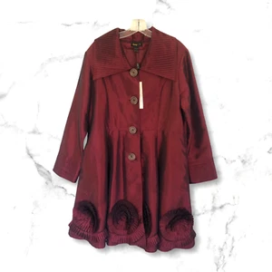 NWT Vtg Jerry T Evening Jacket XL Burgundy Iridescent Fairy Whimsigoth READ - Picture 1 of 14
