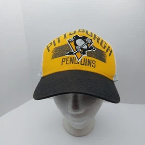 Reebok Pittsburg Penguins Snapback Hat Cap Mesh Back Face off Headwear - Picture 1 of 12