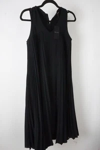 Giorgio Armani Solid Black Pleated Tent Dress Sz 38 BRAND NEW - Picture 1 of 6