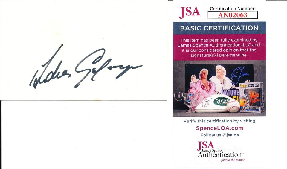 ANDRES GALARRAGA SIGNED 3x5 INDEX CARD PSA/DNA AUTOGRAPHED JSA - Image 1 of 1