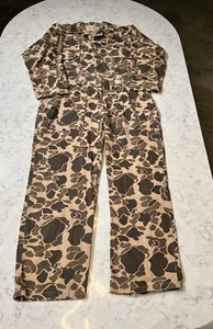 Vintage Men’s Duck Bay One Piece Coveralls Woodland Camo Size Medium - Picture 1 of 4