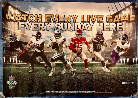 2021 DIRECTV NFL Poster 26"X38" Patrick Mahomes Dak Prescott Cover