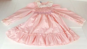 VINTAGE Polly Flinders Dress Sz 6 Girls Smocked Prairie Party Ruffle Dolly FLAWS - Picture 1 of 12