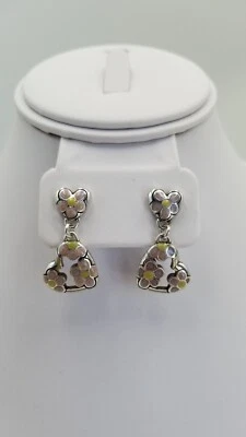 Pendientes perforados Brighton FLOWER POWER púrpura verde lima RETIRADOS con bolsa Foto 1 de 4