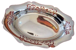 Vintage Silver Tone Metal Tray Dish Platter Plate Bread Rolls Sandwiches Cakes - Picture 1 of 12