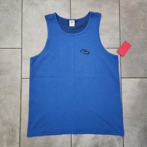 Vintage 90s Speedo Waffle Knit 3D Logo Tank Top Blue Sz.L - Picture 1 of 7
