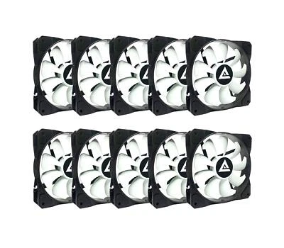1012S-WB 120mm 4pin Molex & 3pin Motherboard Black/White Silent Case Fan 10-pk - Image 1 of 4