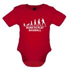 Born To Play Baseball - Baby T-Shirt / Babygrow - Base Ball Player Fan Love Bat