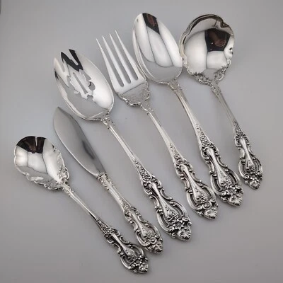 Wallace Grand Victorian Sterling Silver 6 Piece Serving Set - No Monograms - Image 1 of 4