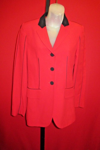 ~~Giubbino stile militare MOSCHINO ECONOMICO e CHIC ITALIA rosso nero bordo taglia M~~