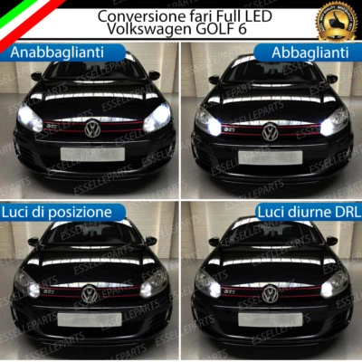 CONVERSIONE FARI FULL LED VW GOLF 6 VI LED CANBUS 3.0 H7 + H15 + T10 W5W BIANCO - Immagine 1 di 4
