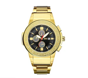 $895 JBW Saxon 18K Gold-Plated Stainless Steel Diamond Men's Watch JB-6101-J  - Picture 1 of 6