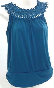Lavish Women's Teal Sleeveless Shirt Size M - Picture 1 of 5
