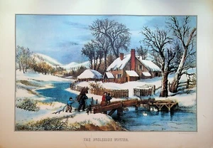 Currier & Ives Calendar Topper 1974 The Ingleside Winter - Picture 1 of 1