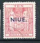 NIUE 1941-67 10 Shillings SG81 Fine used Stamp cat £325