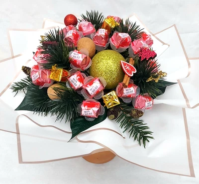Weihnachtsstrauß Pralinenstrauß Advent Weihnachten Schokolade Edles Geschenk NEU - Bild 1 von 4
