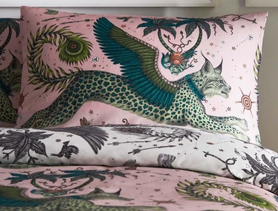 FABULOUS EMMA SHIPLEY FOR CLARKE & CLARKE EUROPEAN LYNX STANDARD PILLOWCASES X 2 - Image 1 of 2