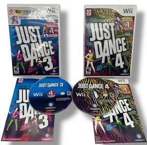 Just Dance 3, 4, 2014, 2015 Complete w/ Manual Lot of 2 Nintendo Wii Games CIB - Picture 1 of 7