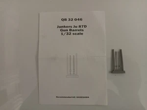 Junkers Ju 87D Gun Barrels for Hasegawa - scala 1/32 Quickboost QB 32 046 - Foto 1 di 1