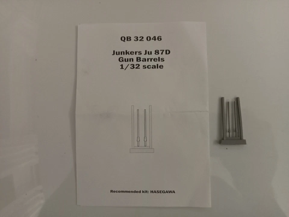 Junkers Ju 87D Gun Barrels for Hasegawa - scala 1/32 Quickboost QB 32 046 - Immagine 1 di 1